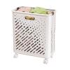 CLLXDZ Collapsible Laundry Baskets, Laundry Basket with Wheels, Foldable Laundry Basket, with Wheels and Handles, It is Easy to Move and can be Folded to Save Space(White,38x21x50cm/15x8.2x19in) view 1
