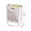 CLLXDZ Collapsible Laundry Baskets, Laundry Basket with Wheels, Foldable Laundry Basket, with Wheels and Handles, It is Easy to Move and can be Folded to Save Space(White,38x21x50cm/15x8.2x19in) view 2