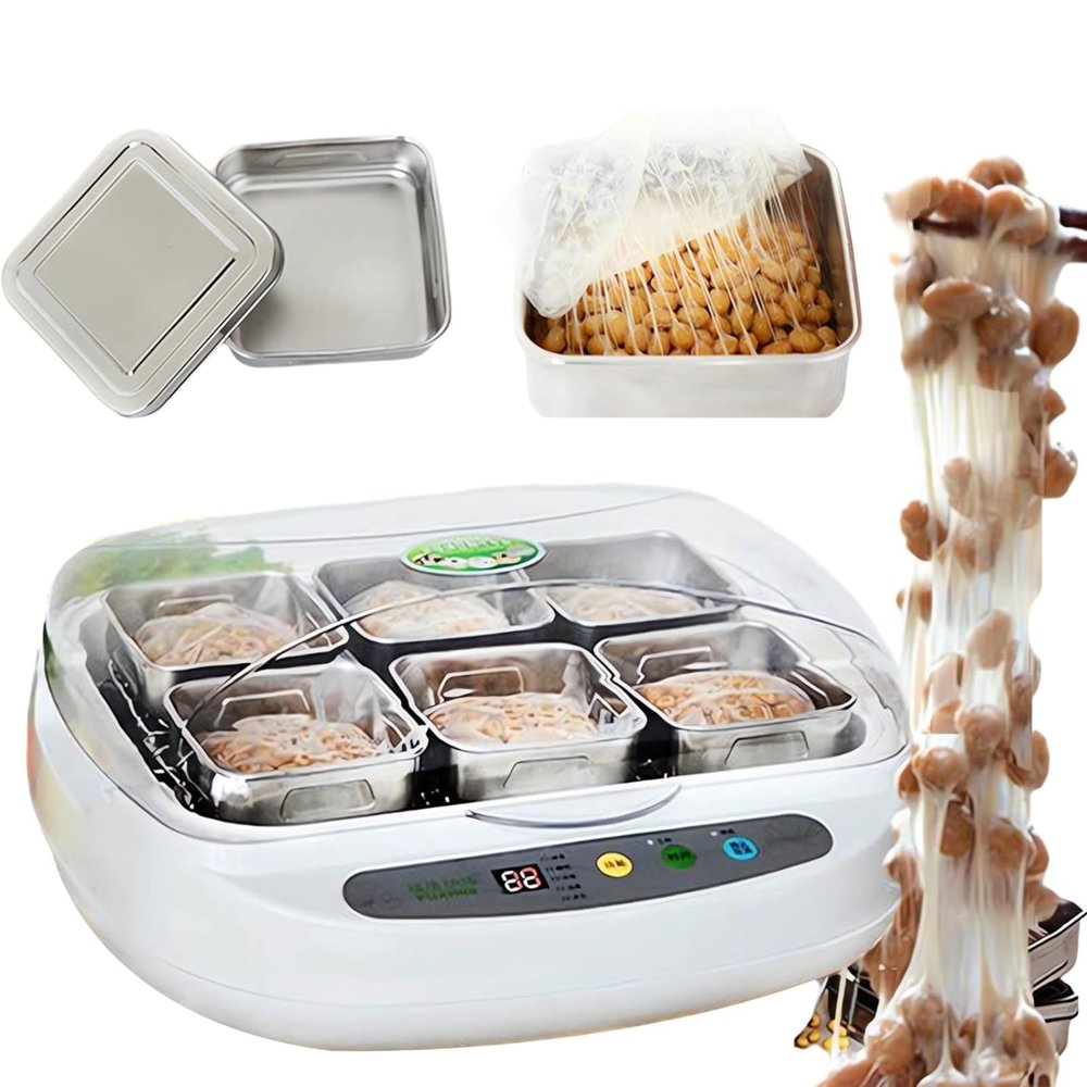 3.5L Yogurt Natto Machine, Intelligent Natto Fermentation Steaming Stew Machine with Stainless Steel Container for Black Garlic, Yogurt, Natto