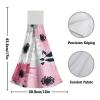 Giwawa Daisy Flower Hanging Hand Towels - Pink Floral Abstract Tie Towel Set with Loop for Kitchen Bathroom Gray view 2