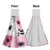 Giwawa Daisy Flower Hanging Hand Towels - Pink Floral Abstract Tie Towel Set with Loop for Kitchen Bathroom Gray view 3