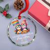 Lesbian Pride Mrs & Mrs Glass Xmas Ornament 2026, Personalized Our First Christmas As Mrs & Mrs Penguin Ornaments, Customized Names Mrs Mrs Xmas Ornament, Couple Lesbian Penguin Married Ornaments view 4