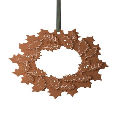 Kahler Gingerbread Christmas Wreath, Brown, 7.3" D, Designed by Bache & Bendix Becker, Gift Box Included