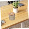 VOSAREA Tissue Box with Drop Lid Wooden Lid Decorative Round Paper Holder Space-Saving Vertical Design view 2