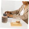 VOSAREA Tissue Box with Drop Lid Wooden Lid Decorative Round Paper Holder Space-Saving Vertical Design view 4