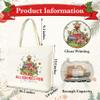seclate Christmas Canvas Tote Bags for Women, Aesthetic Christmas Books Tote Bag, 13.8x16.5 Reusable Grocery Shopping Bag, Xmas New Year Gifts Party Decor-L04 view 4