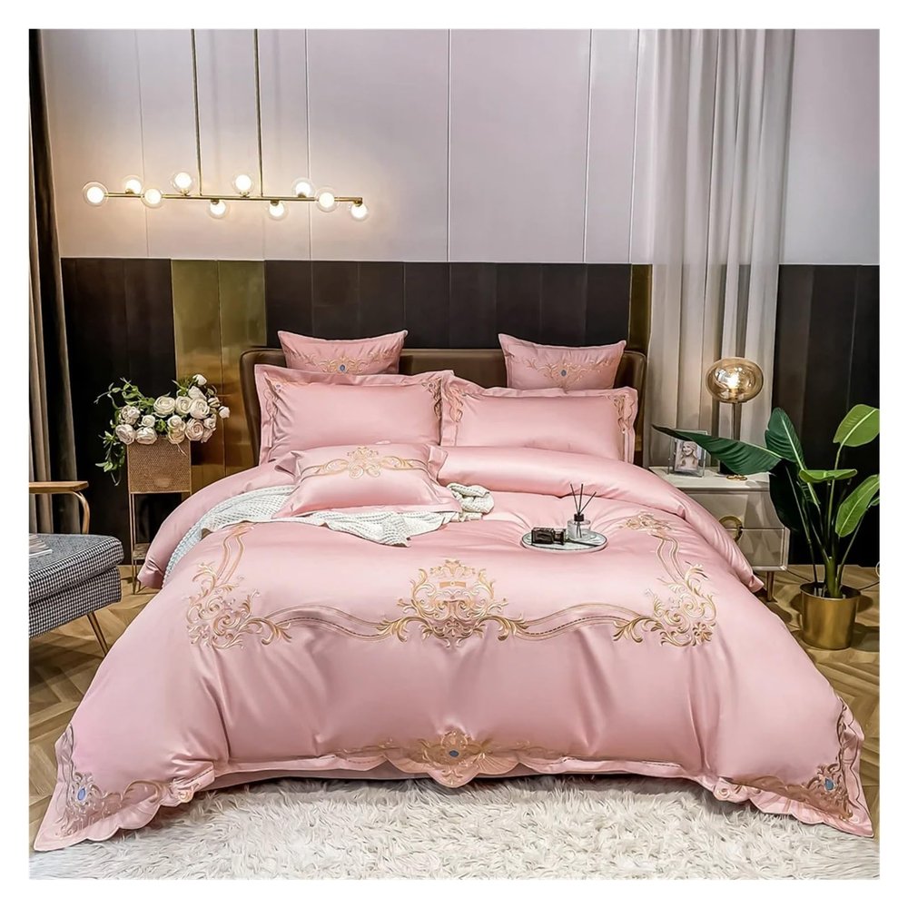 Egyptian Cotton Bedding Set 4pcs King Queen Size Sheet Comforter Cover Pillowcase Bedlinen,Bed