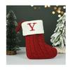 HIENAJ Christmas Stockings with Initials, 7.1 Inches Small Embroidered Letter Knit Red White Christmas Stocking for Family Holiday Decorations and Xmas Tree Fireplace (Y) view 1