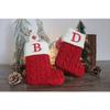 HIENAJ Christmas Stockings with Initials, 7.1 Inches Small Embroidered Letter Knit Red White Christmas Stocking for Family Holiday Decorations and Xmas Tree Fireplace (Y) view 3
