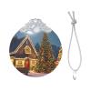 Christmas Carnival Village Print Round Handmade Glass Pendant for Christmas Decorations,Indoor Use and Anniversary Presents view 2