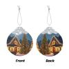 Christmas Carnival Village Print Round Handmade Glass Pendant for Christmas Decorations,Indoor Use and Anniversary Presents view 3