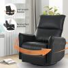 cinkehome Power Recliner Glider, Small Electric Swivel Recliners, Overstuffed Backrest Supportive, USB & Type-C Charge, Side Pocket view 3