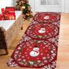 YHUERC Christmas Snowman Corridor Rug, 2.6x7ft Red Long Strip Carpet, Snowflake Runway Carpet, Christmas Kitchen Decoration Rug, Washable Non-Slip Mat, for Living Room Corridor Bedroom Laundry Room. view 1