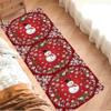 YHUERC Christmas Snowman Corridor Rug, 2.6x7ft Red Long Strip Carpet, Snowflake Runway Carpet, Christmas Kitchen Decoration Rug, Washable Non-Slip Mat, for Living Room Corridor Bedroom Laundry Room. view 2