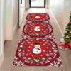 YHUERC Christmas Snowman Corridor Rug, 2.6x7ft Red Long Strip Carpet, Snowflake Runway Carpet, Christmas Kitchen Decoration Rug, Washable Non-Slip Mat, for Living Room Corridor Bedroom Laundry Room. view 3