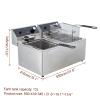 Commercial Deep Fryer, 12L x 2 Dual Tank Stainless Steel Electric Oil Fryers, Countertop Kitchen Frying Machine with Temperature Control, for Kitchen Restaurant Use, 3600W 110V view 2