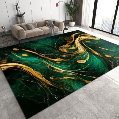 2x3 Area Rugs Luxury Green Marble Small Entryway Mats, Modern Emerald Liquid Gold Laundry Room Rug Non Slip Throw Rugs for Front Door Bedroom Bedside