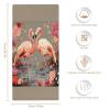 HKMNTGD Kitchen Towels,Towels, Towels for Bathroom,Flamingos and Flowers Printed Soft Coral Fleece Quality Men and Women Bathroom to Wash and Bathe Bath Towels view 2