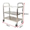 CKKNILV Movable Trolleys, Kitchen Storage Hand Trucks, 3 Tier Hotel Catecart with Handle,Stainless Steel Restaurants Collecting Serving Trolley with Brake Wheel/a/S-75 * 40 * 83C view 2