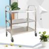CKKNILV Movable Trolleys, Kitchen Storage Hand Trucks, 3 Tier Hotel Catecart with Handle,Stainless Steel Restaurants Collecting Serving Trolley with Brake Wheel/a/S-75 * 40 * 83C view 3