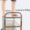 CKKNILV Movable Trolleys, Kitchen Storage Hand Trucks, 3 Tier Hotel Catecart with Handle,Stainless Steel Restaurants Collecting Serving Trolley with Brake Wheel/a/S-75 * 40 * 83C view 4