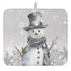 Christmas Dish Drying Mat for Kitchen Counter Snowman Snowflake Dry Mat Absorbent Dish Drainer Protector Pad Grey Dish Drainer Mat for Kitchen Countertop Tableware Decor,16x18 Inch view 1
