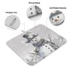 Christmas Dish Drying Mat for Kitchen Counter Snowman Snowflake Dry Mat Absorbent Dish Drainer Protector Pad Grey Dish Drainer Mat for Kitchen Countertop Tableware Decor,16x18 Inch view 2