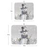 Christmas Dish Drying Mat for Kitchen Counter Snowman Snowflake Dry Mat Absorbent Dish Drainer Protector Pad Grey Dish Drainer Mat for Kitchen Countertop Tableware Decor,16x18 Inch view 3