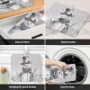 Christmas Dish Drying Mat for Kitchen Counter Snowman Snowflake Dry Mat Absorbent Dish Drainer Protector Pad Grey Dish Drainer Mat for Kitchen Countertop Tableware Decor,16x18 Inch view 4