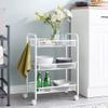 CKKNILV Rolling Cart Kitchen Trolley Storage Trolley Cart Mobile Organizer Shelf with Lockable Wheels for Home Kitchen Bedroom Garage Office view 1