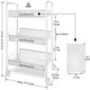 CKKNILV Rolling Cart Kitchen Trolley Storage Trolley Cart Mobile Organizer Shelf with Lockable Wheels for Home Kitchen Bedroom Garage Office view 3