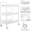 CKKNILV Rolling Cart Kitchen Trolley Storage Trolley Cart Mobile Organizer Shelf with Lockable Wheels for Home Kitchen Bedroom Garage Office view 4