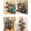 CKKNILV Storage Trolley Rolling Cart Utility Cart 360 Rotation Rolling Cart with Wheels Multi-Layer Kitchen Storage Rack Basket Cart Vegetable and Fruit Rack Kitchen Storage Car view 4