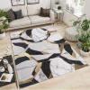 7x10 Large Area Rugs Black and Gold Geometry Area Rugs for Living Room, Modern Marble Modern Rug with Double Sided Carpet Tape for Bedroom Men Room Decor view 2