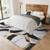 7x10 Large Area Rugs Black and Gold Geometry Area Rugs for Living Room, Modern Marble Modern Rug with Double Sided Carpet Tape for Bedroom Men Room Decor view 3