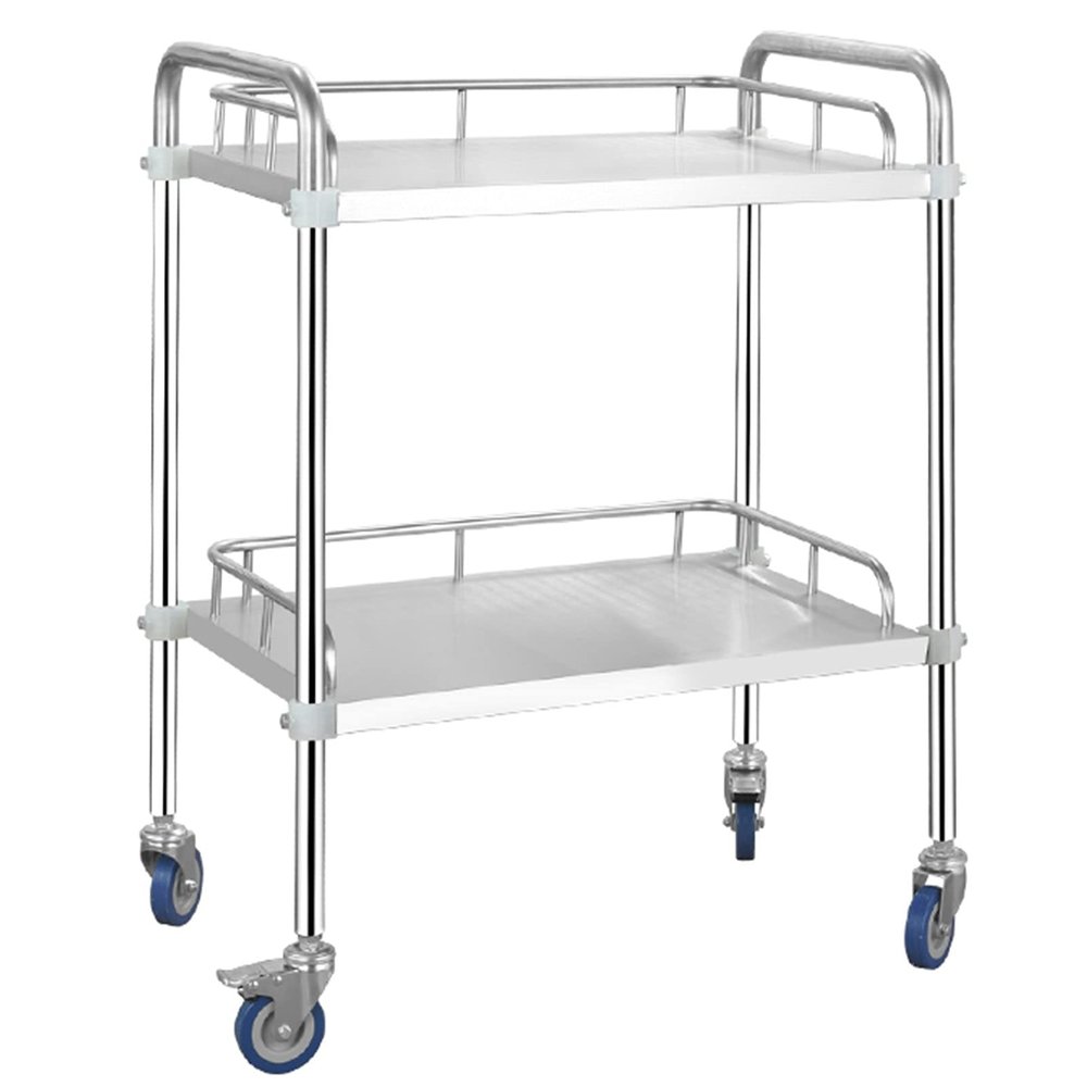 CKKNILV Serving Trolley, Stainless Steel Utility Rolling Cart, Catetrolley, Storage Trolley Cart Detachable, with Locking Wheels, Kitchen Car Shelf Utility Service Cart