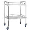 CKKNILV Serving Trolley, Stainless Steel Utility Rolling Cart, Catetrolley, Storage Trolley Cart Detachable, with Locking Wheels, Kitchen Car Shelf Utility Service Cart view 1
