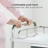 CKKNILV Serving Trolley, Stainless Steel Utility Rolling Cart, Catetrolley, Storage Trolley Cart Detachable, with Locking Wheels, Kitchen Car Shelf Utility Service Cart view 2
