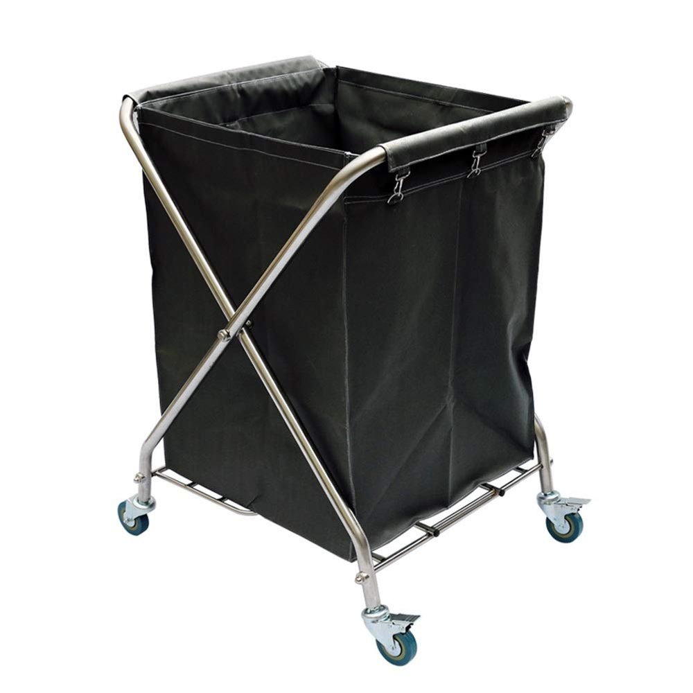CKKNILV Utility Cart Organizer Storage Trolley Beauty Utility Cart Foldable Laundry Sorter Cart, Portable Laundry Hamper with Rolling Lockable Wheels, Room Service Cart Organizer