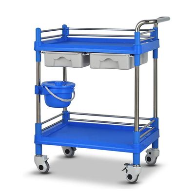 CKKNILV Hand Trucks Kitchen Storage Trolley 2 Tier Mobile Spa Trolley Cart with Drawers Dirt Bucket,Universal Wheel Cart with Brake
