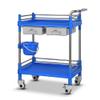 CKKNILV Hand Trucks Kitchen Storage Trolley 2 Tier Mobile Spa Trolley Cart with Drawers Dirt Bucket,Universal Wheel Cart with Brake view 1