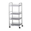 CKKNILV Hand Trucks Kitchen Storage Trolley 4 Tier Cart,Spa Storage Rack,Universal Brake Wheel,15 Kg Load Per Layer,Stainless Steel Trolley view 1