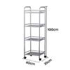 CKKNILV Hand Trucks Kitchen Storage Trolley 4 Tier Cart,Spa Storage Rack,Universal Brake Wheel,15 Kg Load Per Layer,Stainless Steel Trolley view 3