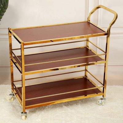 CKKNILV Serving Trolley, 3 Tier Detachable Catetrolley, Utility Service Rolling Cart, with Locking Wheels Storage Shelf Kitchen Trolley Cart, for Hotel/Restaurant/Home