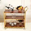 CKKNILV Serving Trolley, 3 Tier Detachable Catetrolley, Utility Service Rolling Cart, with Locking Wheels Storage Shelf Kitchen Trolley Cart, for Hotel/Restaurant/Home view 3