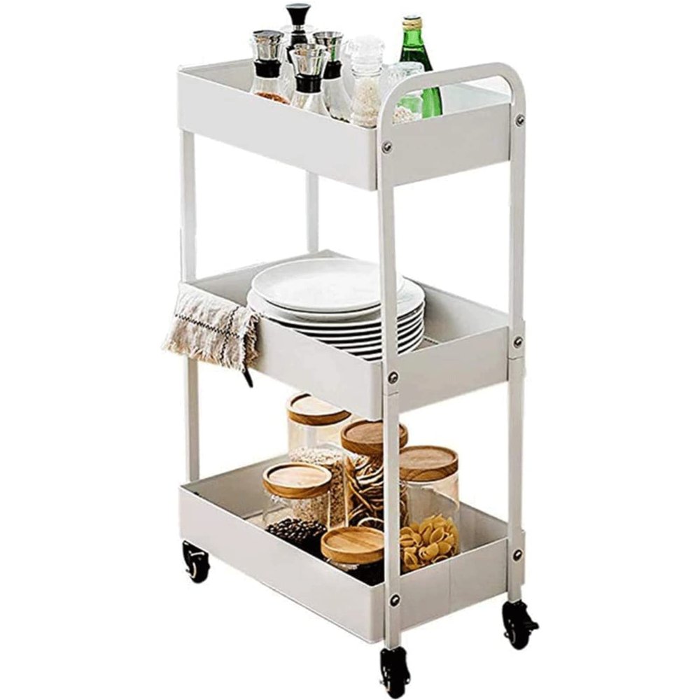CKKNILV Kitchen Cart Bar Cart Household Storage Serving Trolley On Wheel Safety Fence Bar Drink Dining Room Tea Cart Suitable Storage Drink Cart