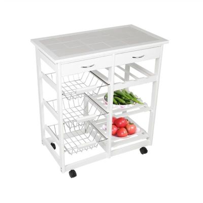 CKKNILV Storage Cart Kitchen Cart Kitchen Rack Multi-Layer Storage Stand with 3 Slide-Out Mesh Baskets Wheel Trolley Household Multi-Function Storage Trolley Cart