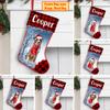 NAZENTI Personalized Shih Tzu Christmas Stocking, Custom Dog Name Stocking, Gifts for Dog Lovers at Christmas, Custom Christmas Stocking, Family Gifts view 3