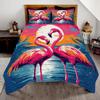 HIGOTIT Flamingo Bedding Set, Pink Floral Quilt Bedspread, Soft Lightweight Microfiber Summer Quilt, Tropical Pattern, Gifts for Flamingo Lovers (FLA-DS02) view 1