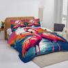 HIGOTIT Flamingo Bedding Set, Pink Floral Quilt Bedspread, Soft Lightweight Microfiber Summer Quilt, Tropical Pattern, Gifts for Flamingo Lovers (FLA-DS02) view 4